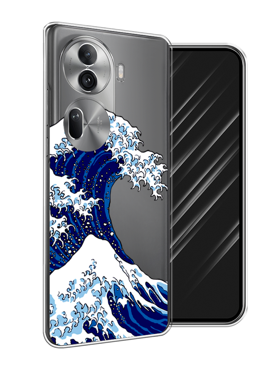 

Чехол Awog на Oppo Reno 11 Pro (Global) "Волна в Канагаве", Синий;белый, 2515950-1