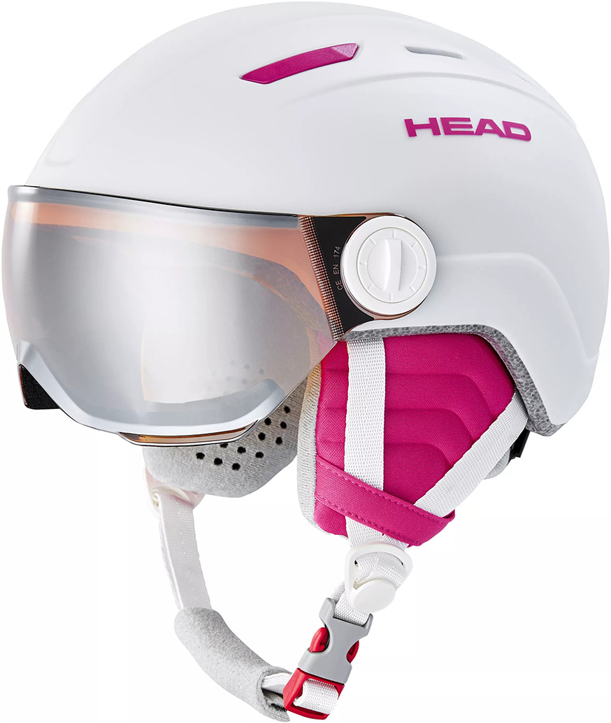 

Горнолыжный шлем Head Maja Visor S2 White 23/24, White, XS/S, Белый;розовый, Maja Visor S2 White (23/24)