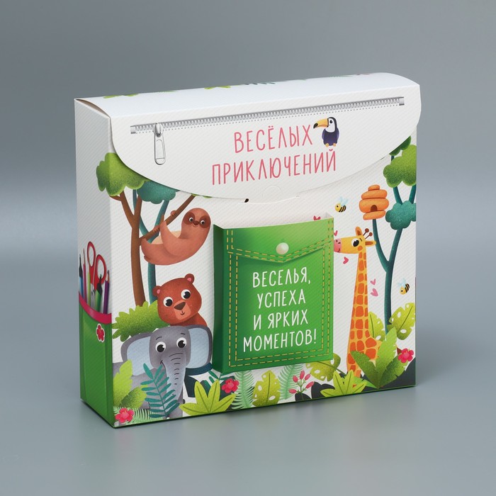 

Коробка формовая Дарите Счастье Приключения 23.5 х 22 х 7 см, Разноцветный
