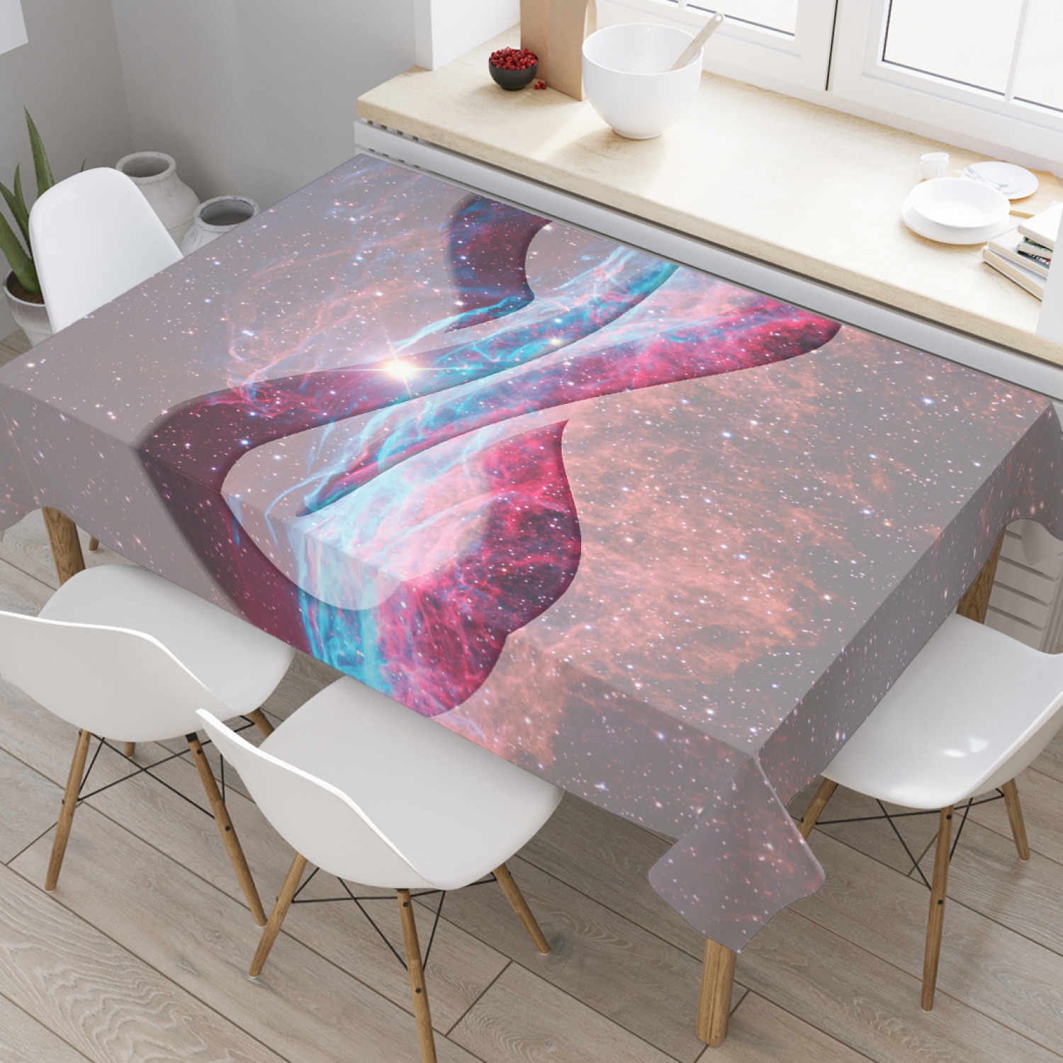 

Скатерть прямоугольная JoyArty "Космическая бесконечность" из оксфорда, 180x145 см, Фиолетовый, Космическая бесконечность