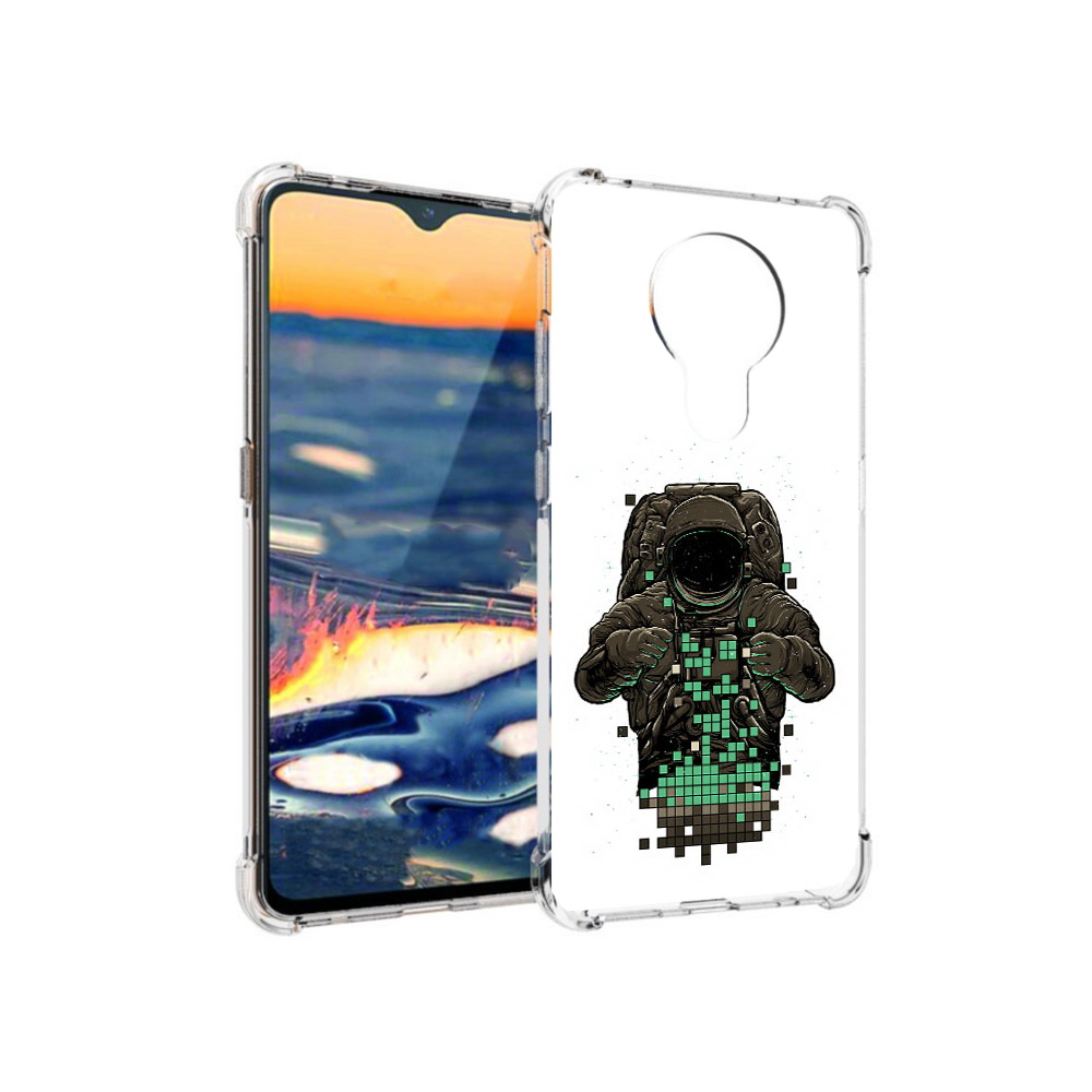 Чехол MyPads Tocco для Nokia 5.3 космонавт с пикселями (PT227052.106.394)