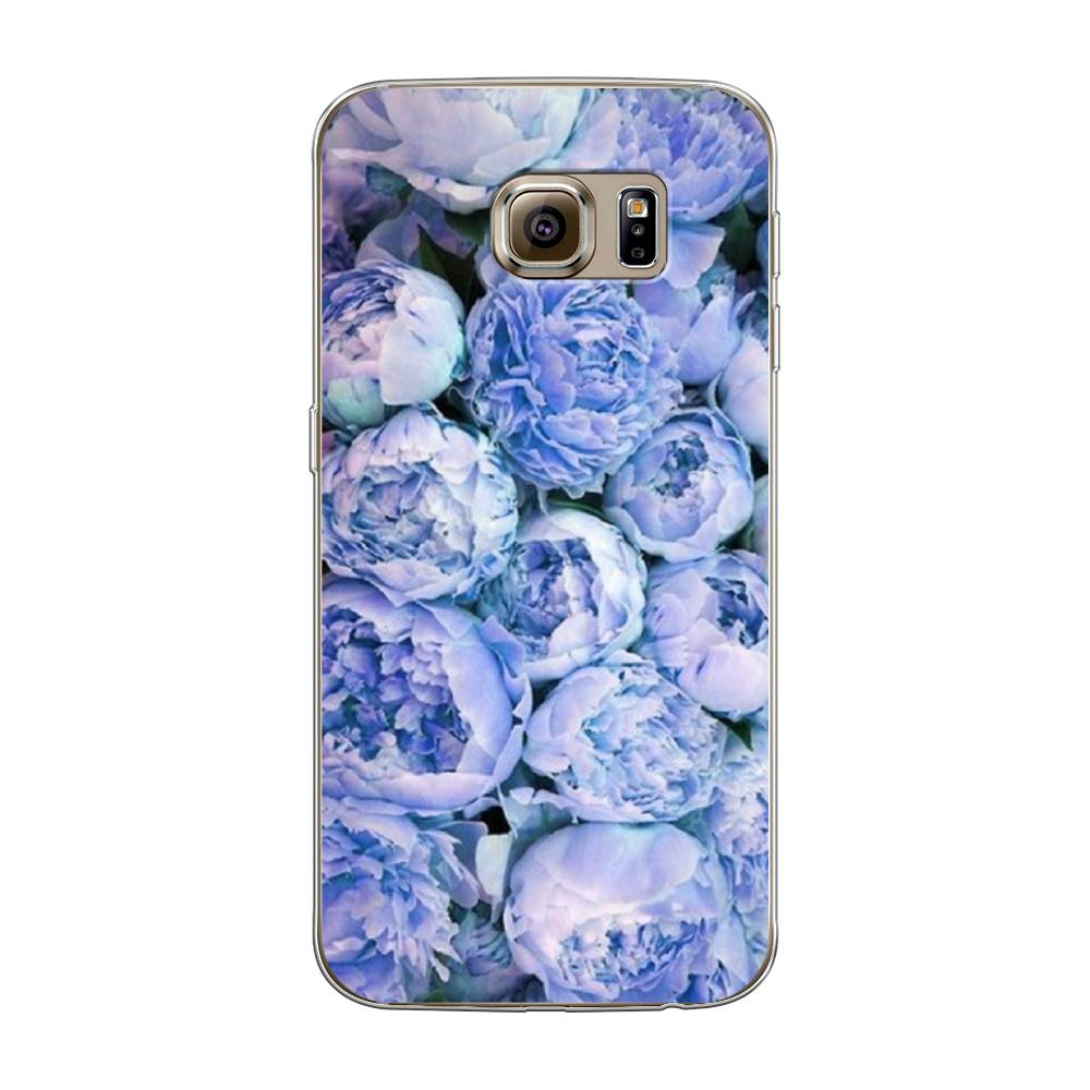 

Чехол Awog на Samsung Galaxy S6 edge "Пионы голубые", Голубой, 24450-8