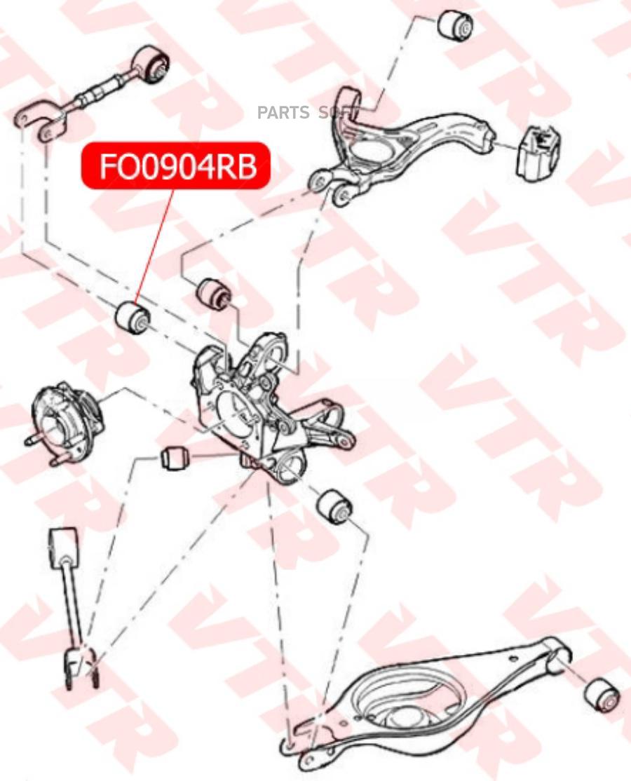 

VTR FO0904RB Плавающий сайлентблок цапфы задней подвески 1шт