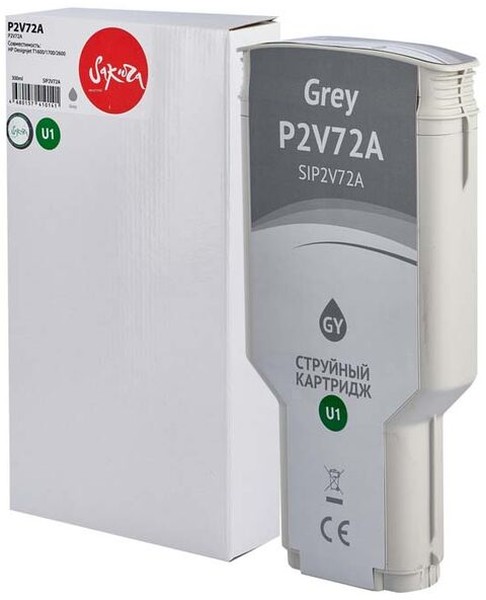 

Картридж для струйного принтера Sakura P2V72A серый, совместимый, P2V72A