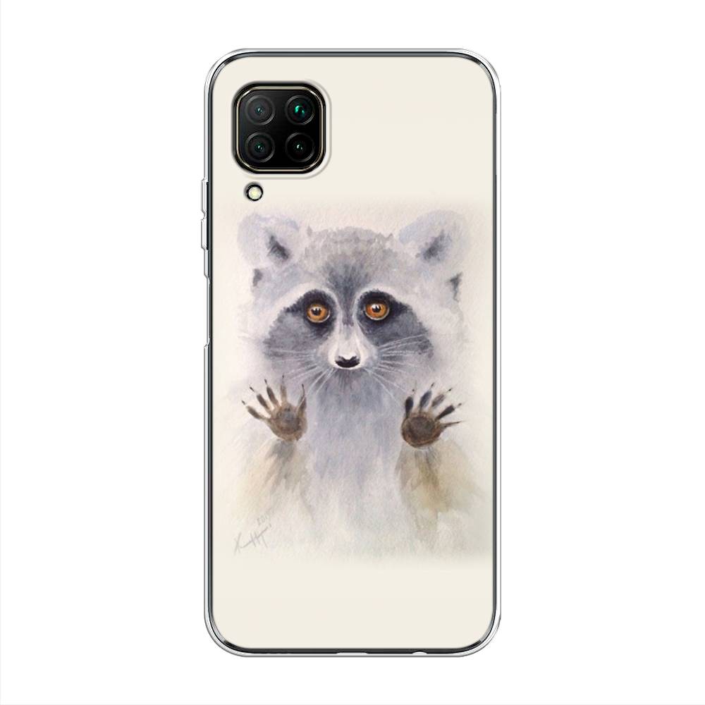 

Чехол на Huawei Nova 6 SE "Енот за стеклом", Бежевый;серый, 611750-4