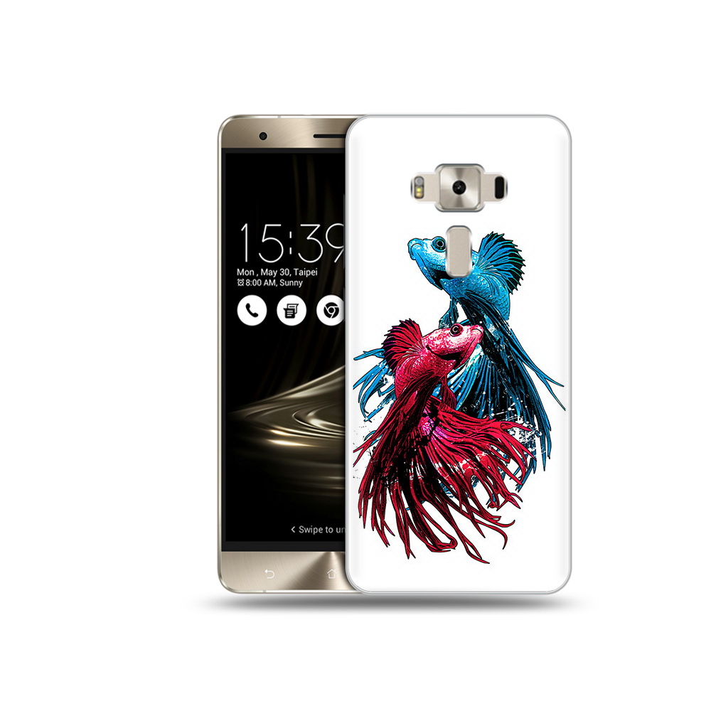 

Чехол MyPads Tocco для Asus ZenFone 3 рыбы петушки, Прозрачный, Tocco