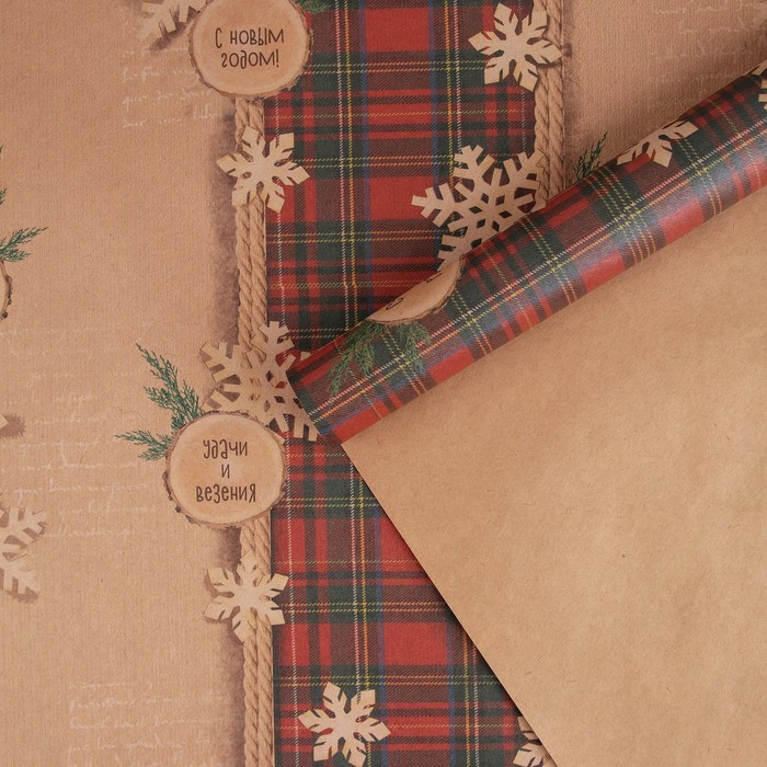 

Бумага упаковочная крафтовая «Чудес и волшебства», 70  100 см, Разноцветный