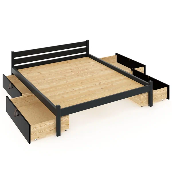 

Кровать Solarius Классика сплошное основание 140х200 с 4 выкатными ящиками, цвет антрацит, Серый, Классика сплошное основание 140х200 с 4 ящиками