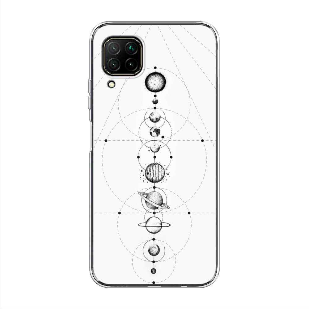

Чехол на Huawei Nova 6 SE "Парад планет", Серый, 611750-2