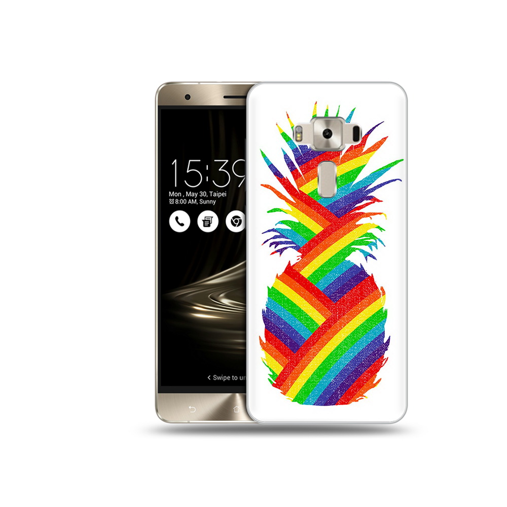

Чехол MyPads Tocco для Asus ZenFone 3 радужный ананас, Прозрачный, Tocco