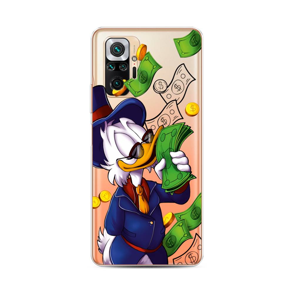 

Чехол на Xiaomi Redmi Note 10 Pro "Scrooge McDuck with Money", Синий;зеленый;белый, 310050-6