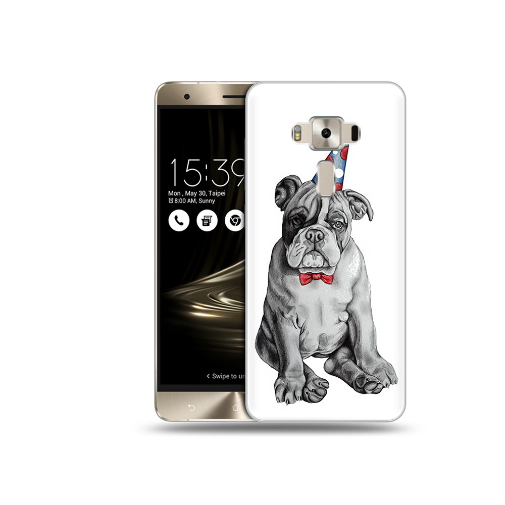 

Чехол MyPads Tocco для Asus ZenFone 3 праздничный щенок, Прозрачный, Tocco