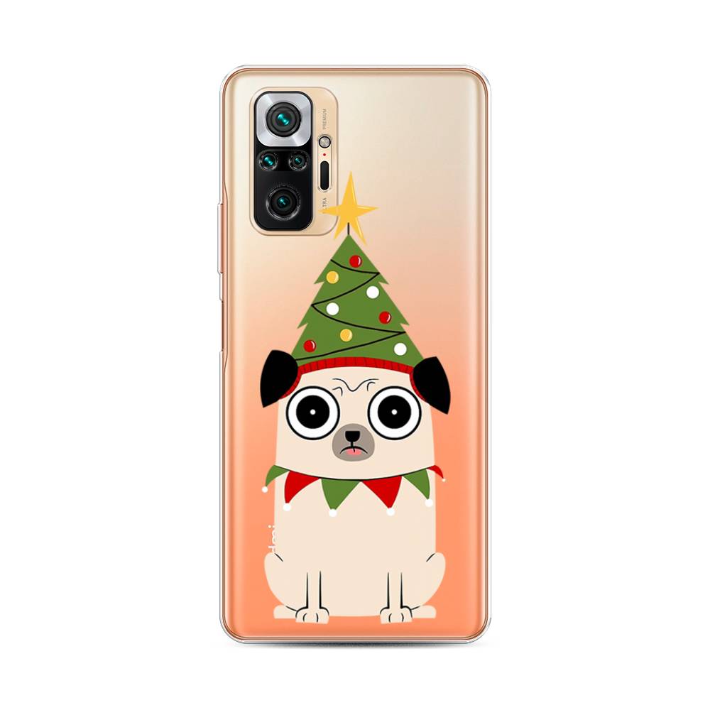 

Чехол для Xiaomi Redmi Note 10 Pro "Собачка с ёлочкой", Бежевый;красный;зеленый, 310050-1