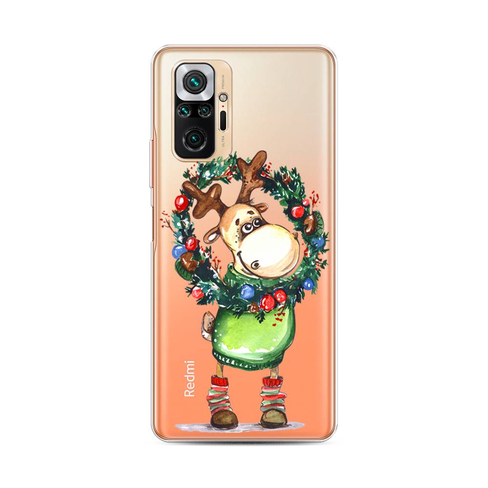 

Чехол для Xiaomi Redmi Note 10 Pro "Олень с новогодним венком", 310050-4