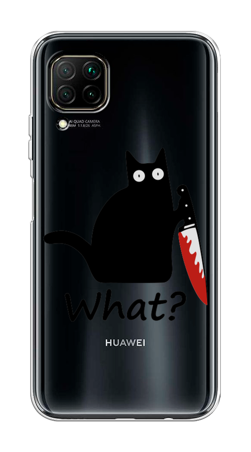

Чехол на Huawei P40 Lite "Котик с ножом", Черный;красный, 611650-6