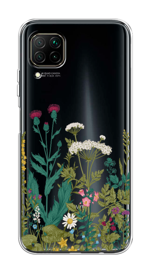 

Чехол на Huawei P40 Lite "Дикие полевые цветы", Зеленый;розовый;белый, 611650-2