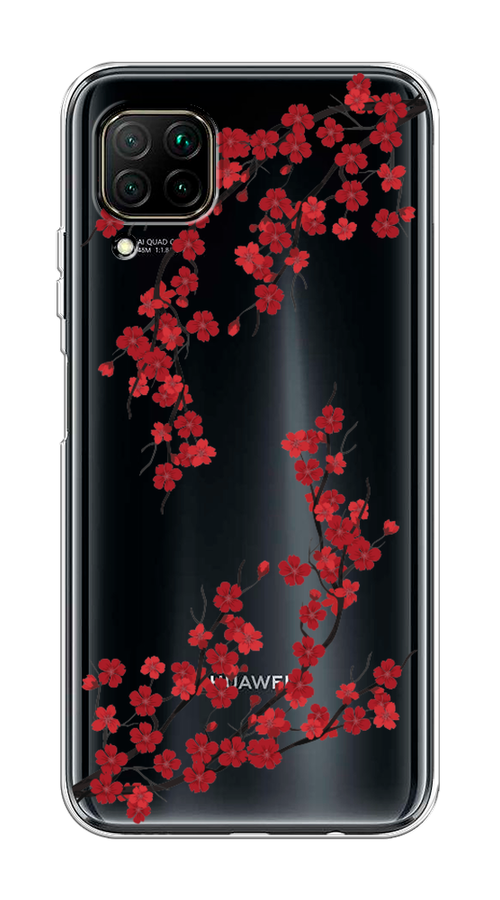 

Чехол на Huawei P40 Lite "Красная сакура", Красный;черный, 611650-2