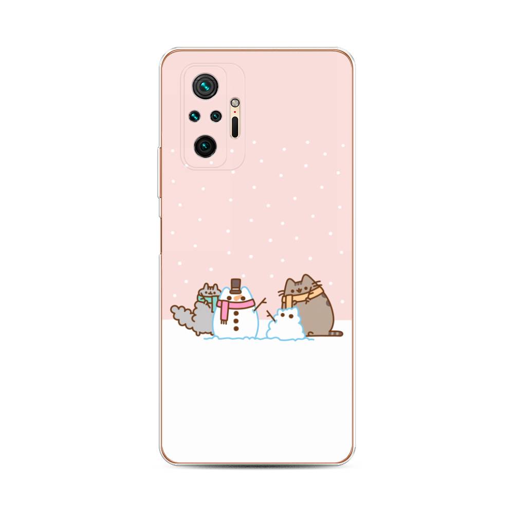 

Чехол для Xiaomi Redmi Note 10 Pro "Котики в снегу", Розовый;белый;серый, 310050-5
