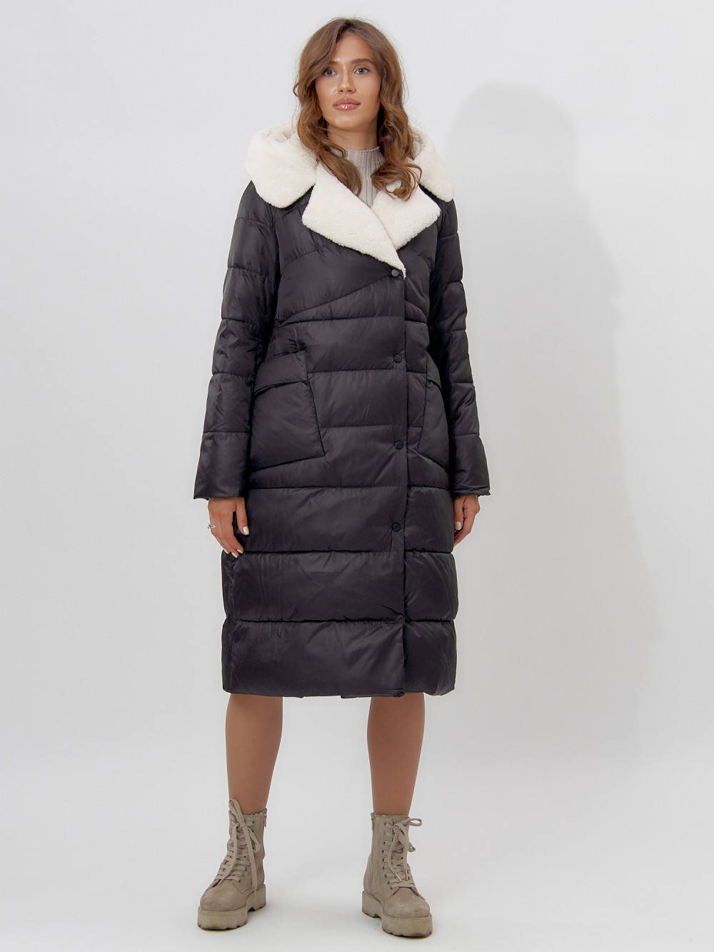 

Пальто женское MTFORCE 112268 черное 3XL, 112268