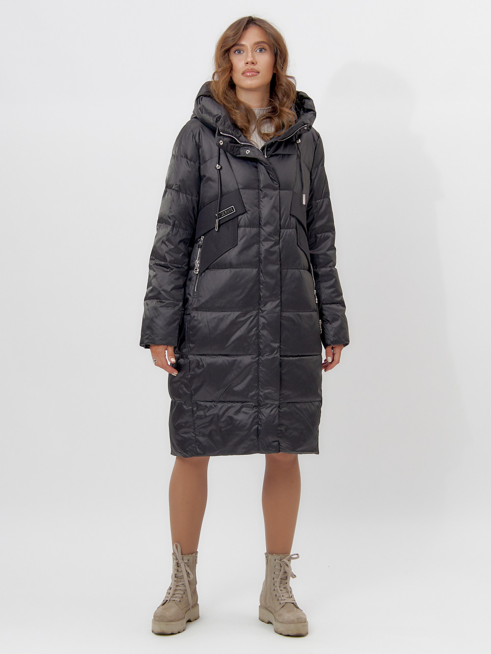 

Пальто женское MTFORCE 11201 черное XXL, Черный, 11201