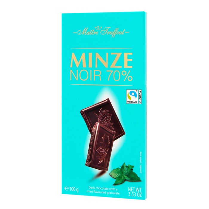 

Тёмный шоколад Maitre Truffout с мятным вкусом, 100 г