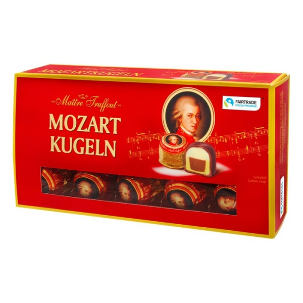 Конфеты марципановые Mozartkugeln maitre truffout с двойным слоем шоколада, 200 г