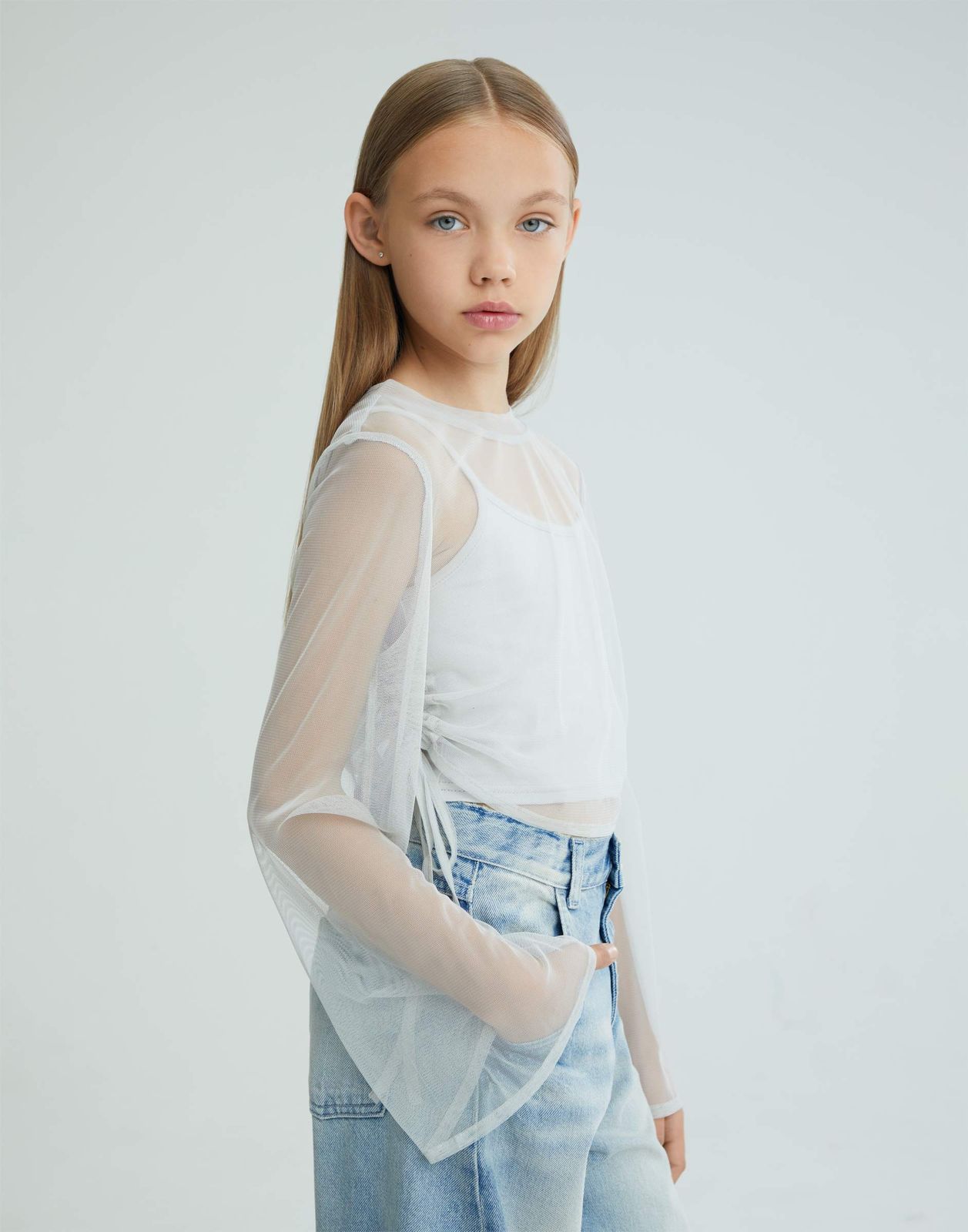 

Лонгслив для девочки Gloria Jeans GKT025435 светло-серый 6-8л/128, GKT025435