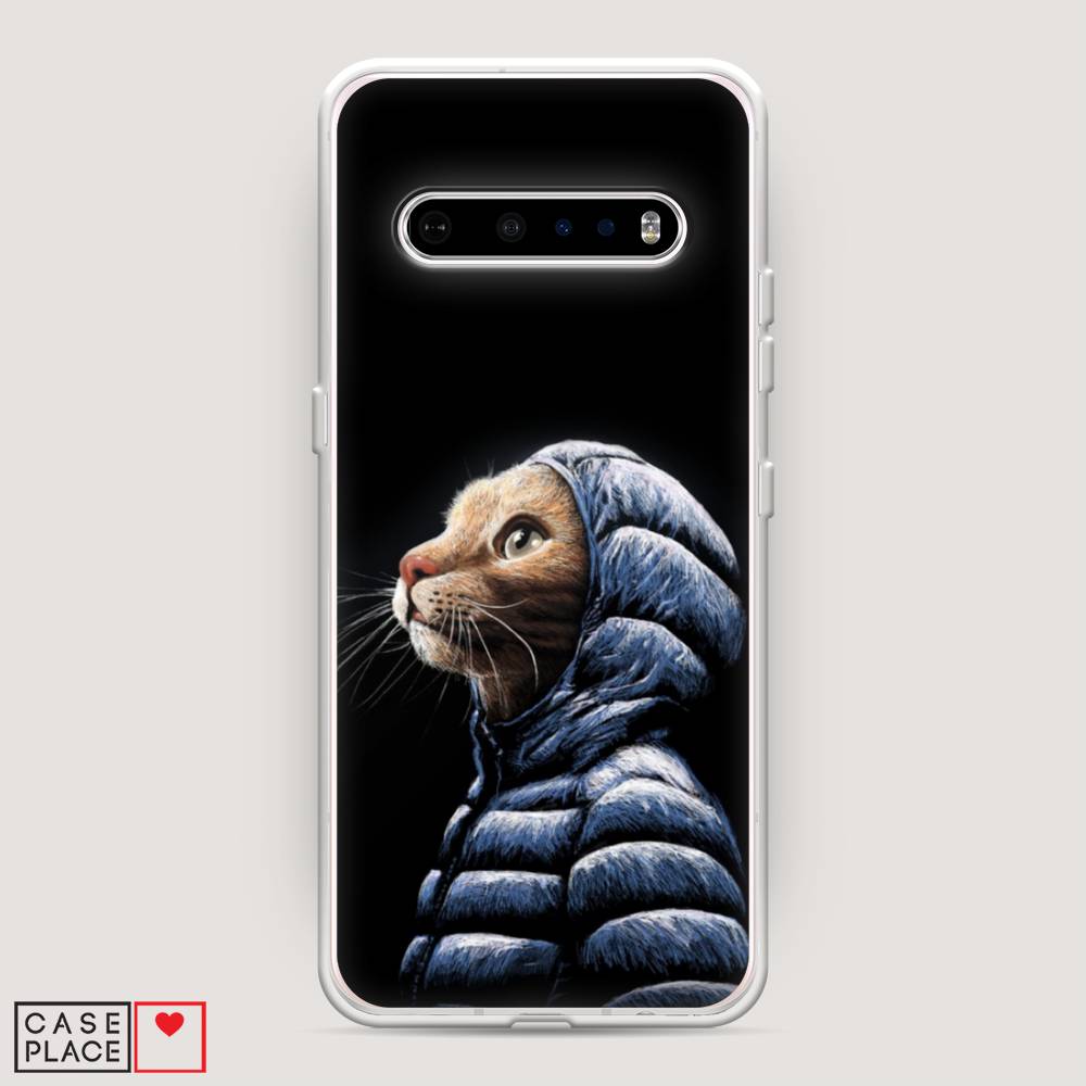 

Чехол Awog на LG V60 ThinQ 5G "Кот в капюшоне", Черный;бежевый;синий, 84250-2
