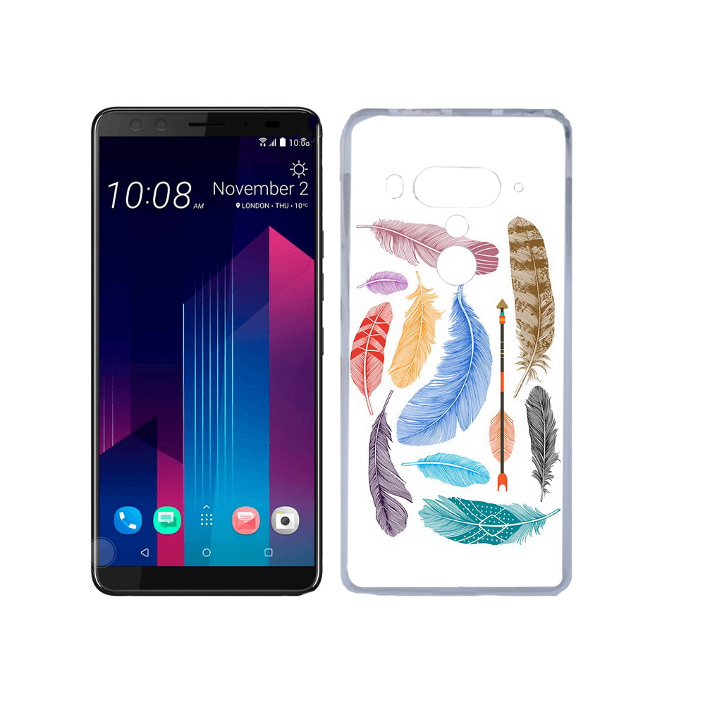 

Чехол MyPads Tocco для HTC U12+ разноцветные перья, Прозрачный, Tocco