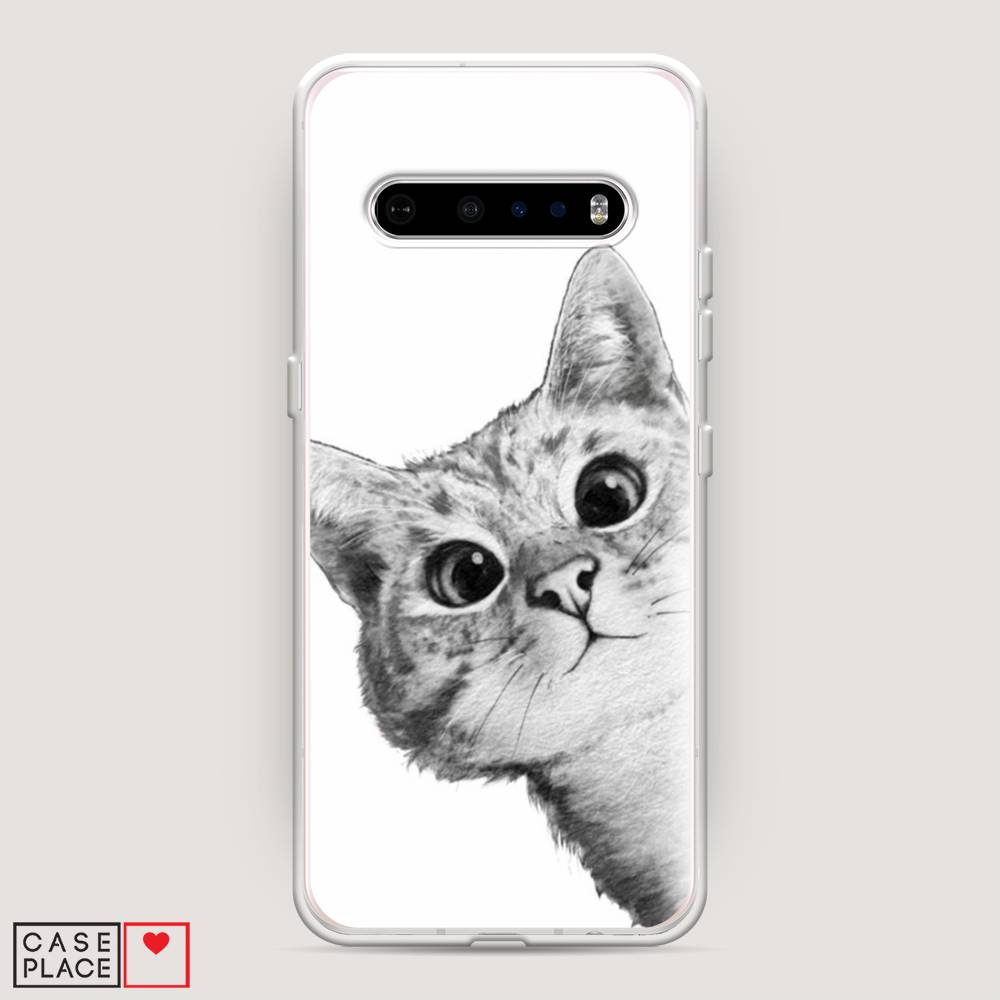 

Чехол Awog на LG V60 ThinQ 5G "Кот рисунок черно-белый", Черный, 84250-1