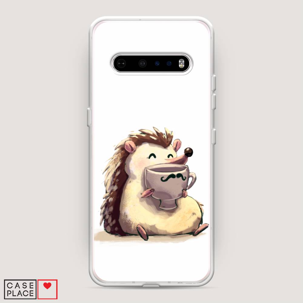 

Чехол Awog на LG V60 ThinQ 5G "Еж кофеман", Белый;коричневый;бежевый, 84250-10