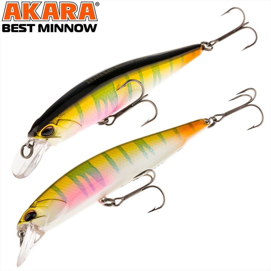 

Воблер Akara Best Minnow 110SP 17 гр 3/5 oz 4,3 in A210, Разноцветный, Best Minnow