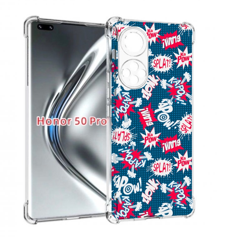 

Чехол бампер MyPads взрывной-принт для Honor 50 Pro/Nova, Прозрачный, Tocco
