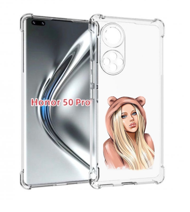 

Чехол бампер MyPads блондинка-в-капюшоне женский для Huawei Hono, Прозрачный, Tocco
