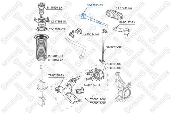 

Рулевая тяга Stellox 5500095SX