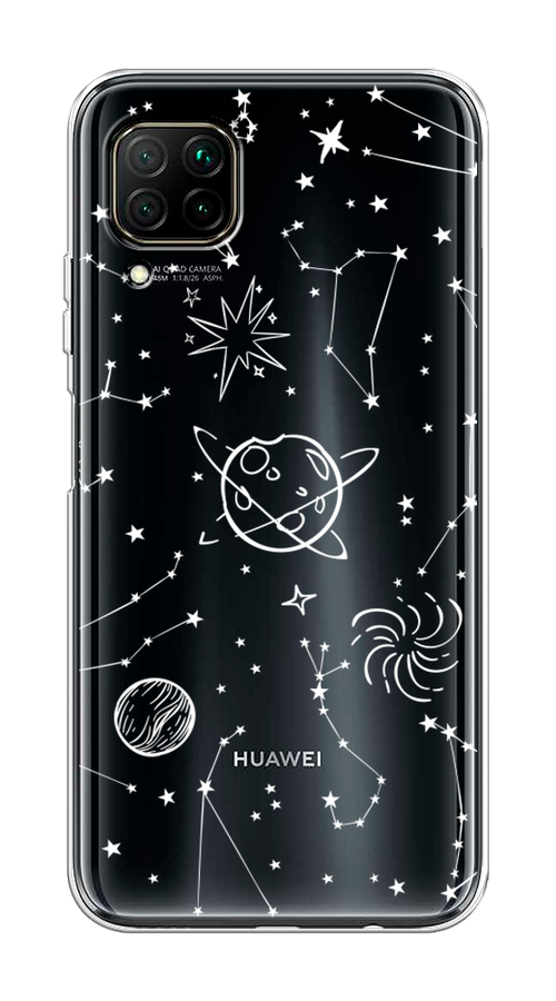 

Чехол на Huawei P40 Lite "Планеты в космосе", Белый, 611650-2