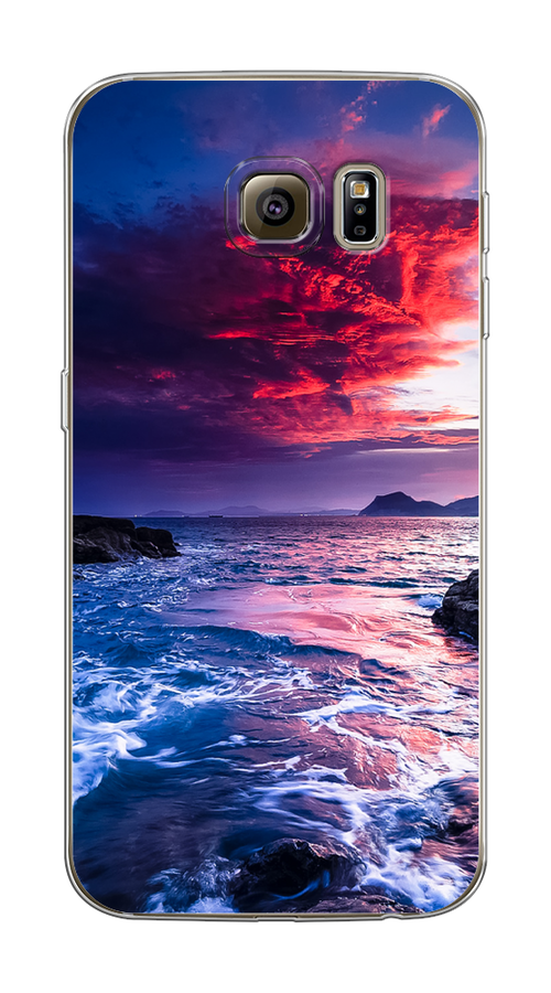 

Чехол Awog на Samsung Galaxy S6 edge "Волны 1", Розовый;синий, 24450-4