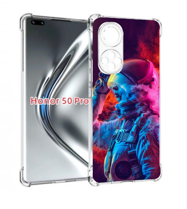 

Чехол бампер MyPads астронавт в дыму для Honor 50 Pro/Nov, Прозрачный, Tocco