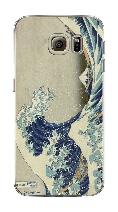 

Чехол Awog на Samsung Galaxy S6 edge "Большая волна в Канагаве", Серый;синий;голубой, 24450-9