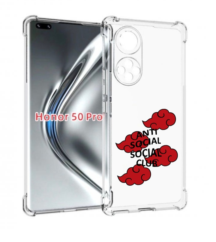 

Чехол бампер MyPads анти-социал-социал-клаб для Honor 50, Прозрачный, Tocco
