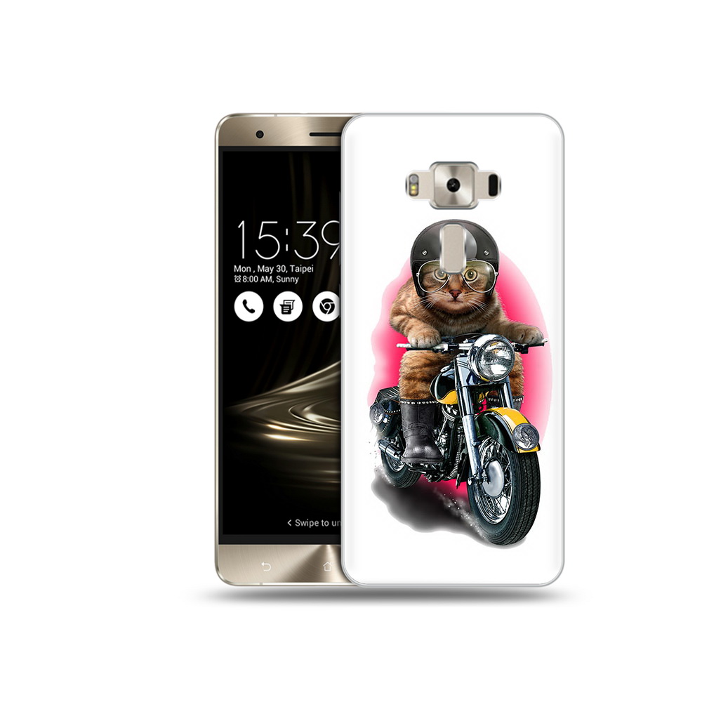 

Чехол MyPads Tocco для Asus ZenFone 3 мото-кот, Прозрачный, Tocco
