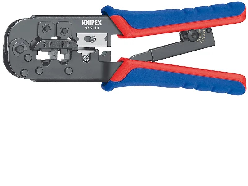 Пресс-клещи обжимные KNIPEX для штекеров типа RJ 2 гнезда, RJ 11/12 (6-pin), RJ 45 (8-pin)