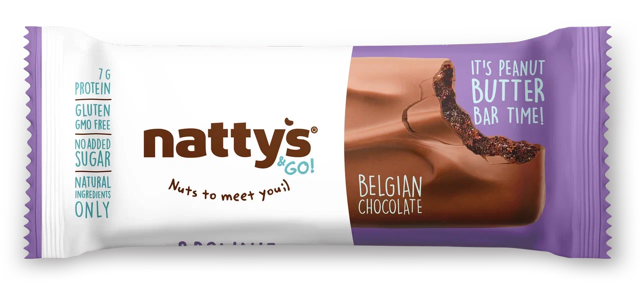 Батончик шоколадный Nattys Go Brownie с арахисовой пастой и какао в молочном шоколаде 45г