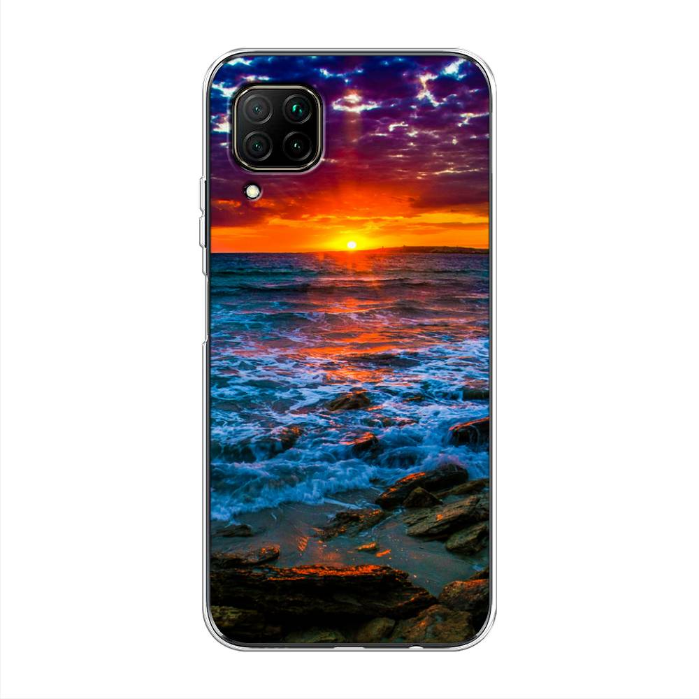 

Чехол на Huawei P40 Lite "Закат 1", Оранжевый;синий, 611650-2