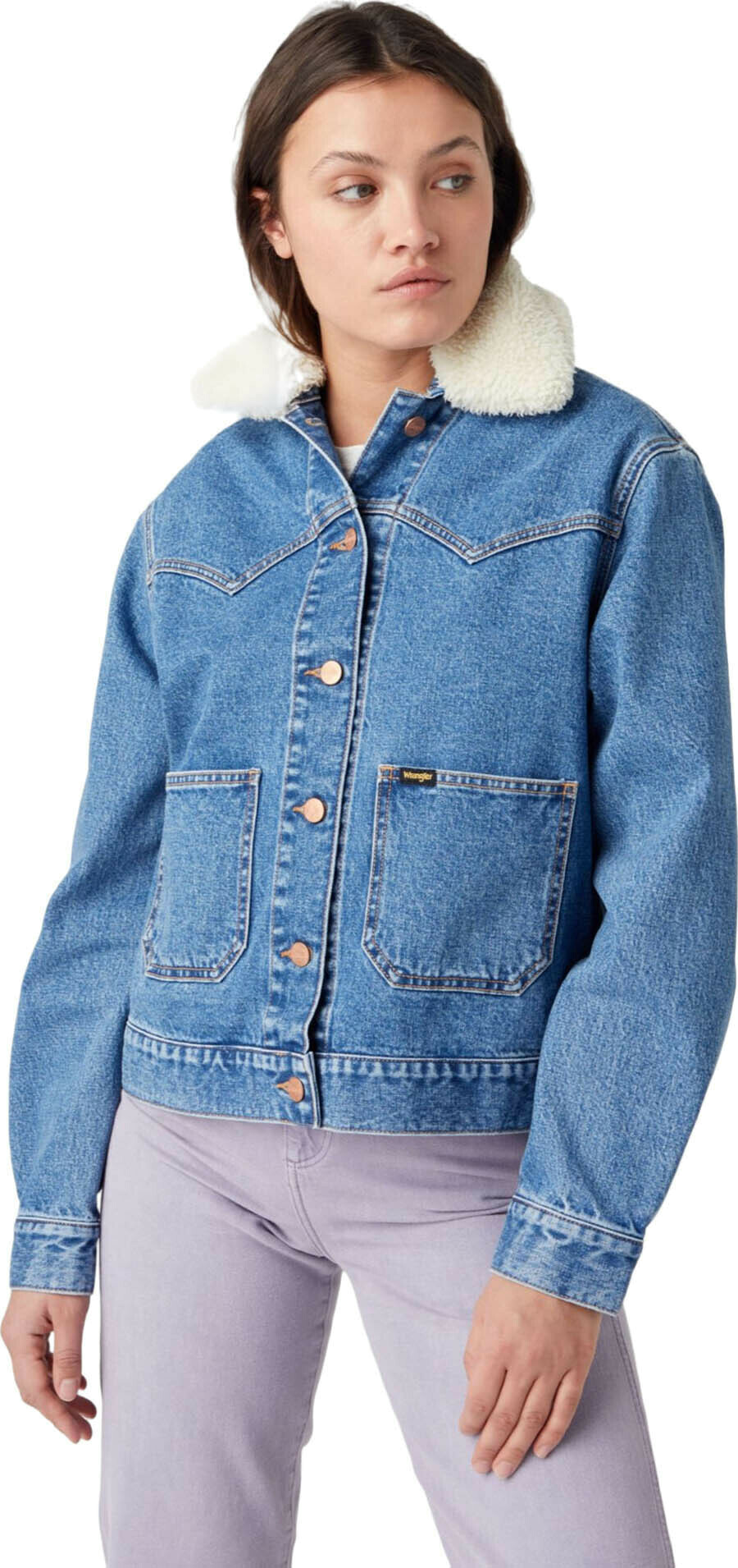 Джинсовая куртка женская Wrangler W43773X18 синяя L