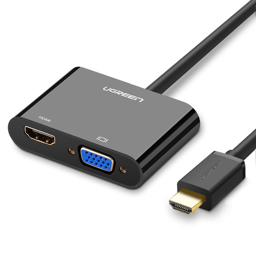 Конвертер UGREEN CM101 (40744) HDMI to VGA + HDMI Converter