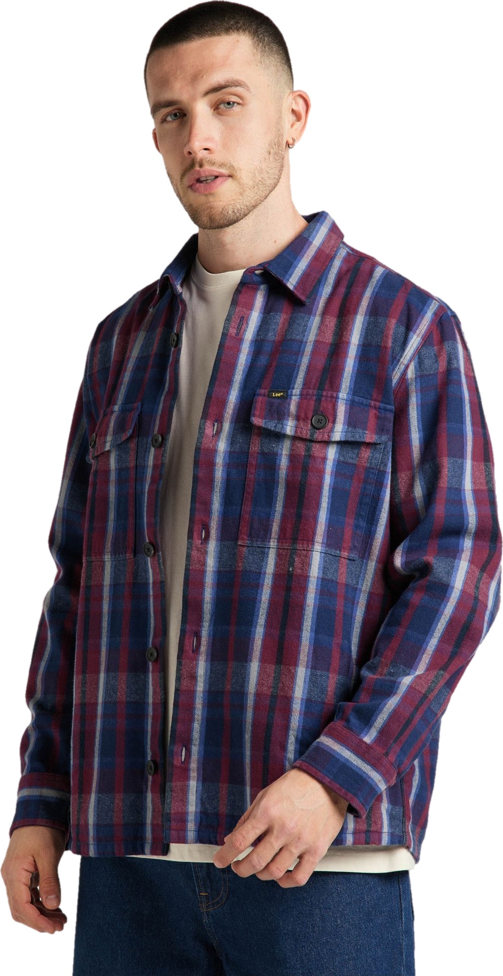 Рубашка мужская Lee L67QDQ74 бордовая 2XL