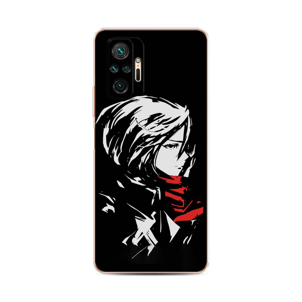 

Чехол для Xiaomi Redmi Note 10 Pro "Микаса минимализм", Черный;серый;красный, 310050-4