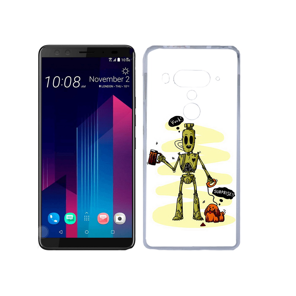 

Чехол MyPads Tocco для HTC U12+ прикольный робот, Прозрачный, Tocco