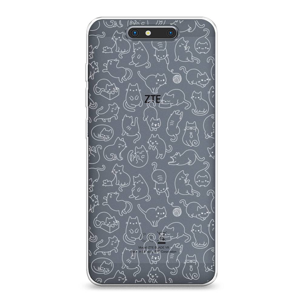 

Чехол Awog на ZTE Blade V8 / ЗТЕ Блэйд V8 "Шкодливые котики", Разноцветный, 131250-2